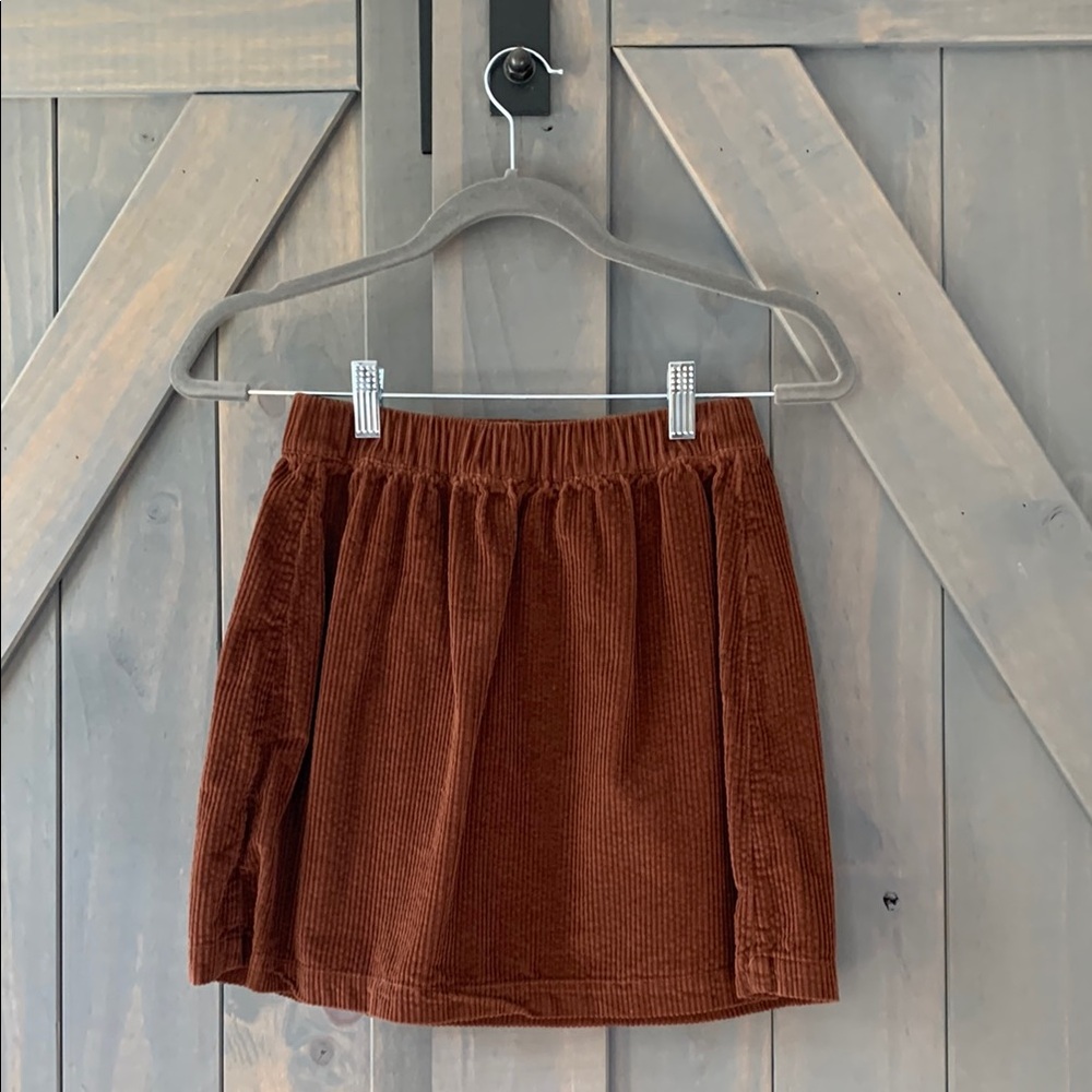 Rust Corduroy Skirt